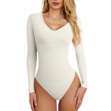 Woman Clothing Women'S Sexy Knitted  Underwear Crew Neck Long Sleeve Leggings Slim Jumpsuit Bodysuit Top Ropa Mujer Juvenil