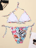 Women's Swimwear 2022 Push Up Bikini Two Pieces Swimsuits Halter Bandage Bathing Suits Sexy Thong Bikini Sets Summer Beach Wear