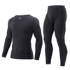 2-piece plus size men's fall/winter thermal underwear set fashion simple sleeve striped long-sleeved trousers casual pajamas set
