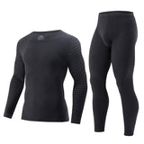 2-piece plus size men's fall/winter thermal underwear set fashion simple sleeve striped long-sleeved trousers casual pajamas set