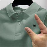 2025 summer new men's polo collar shirt casual comfortable fashionable versatile high quality short-sleeved printed T-shirt tops
