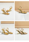 Eilyken Street Style Crystal Diamond Square Toe Womens Sandals Fashion Buckle Strap Strange Heels Summer Shoes