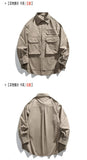 Men Oversize Loose Casual Long Sleeve Outdoor Cargo Shirts Cityboy Streetwear Fashion Plus Size Washed Cotton Shirt Blouse