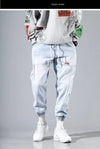 Plus Size 5XL Men's Baggy Harem Jeans Hip Hop Male Trousers Black Blue Cargo Jeans Man Fashion Streetwear Denim Jogger Pants