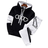 Mens Tracksuit 2 Piece Autumn Print Hooded Sweatshirt Suit High Quality Long Sleeve Set Jogging Simplicity Casual Warm Clothing