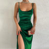 European and American style women's clothing for spring and summer, fashionable and sexy, slim fit, slit camisole dress for wome