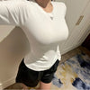 Woman Clothing Short Sleeve T-shirt Slim Fit Tops Female O-Neck Knitted Sheath Tee Shirt Street Wear Sex Sporty 2025 Y2K New