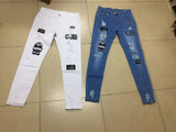 Punk Plus Size Pants Men Skinny Ripped Hole Patchwork Jeans Slim Pencil Denim Hip Pop Trousers Autumn Winter Streetwear Men's