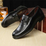 Men's plus size business Shoes Work dress leather shoes Autumn round toe anti slip footwear Fashion comfort male Loafers Zapatos