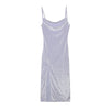 European and American style women's clothing for spring and summer, fashionable and sexy, slim fit, slit camisole dress for wome