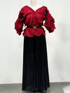 Plus Size 2 Piece Sets Woman Outfit Luxury Elegant Pleated Tops And Skirts For Women Casual Clothing Female African Prom Party
