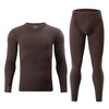 2-piece plus size men's fall/winter thermal underwear set fashion simple sleeve striped long-sleeved trousers casual pajamas set