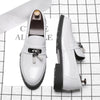 Italy Luxury Brand Loafers Men Shoes Tassel Men Designer Shoes British Style Lacquered Leather Shoes Thick Bottom Wedding Shoes