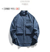 Men Oversize Loose Casual Long Sleeve Outdoor Cargo Shirts Cityboy Streetwear Fashion Plus Size Washed Cotton Shirt Blouse