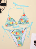 Women's Swimwear 2022 Push Up Bikini Two Pieces Swimsuits Halter Bandage Bathing Suits Sexy Thong Bikini Sets Summer Beach Wear