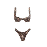 3 Pcs Leopard Bikini Swimsuit with Cover Up kimonos Swimwear Women Bathing Suit Bandage Bikini Set Swimming Suits Biquini