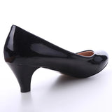 New Women's Shoes On Heels Elegant Medium High Heeled Ladies Pointed Toe Fashion Pumps For Woman Office Black White Red