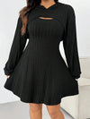Plus Size Sets  Knitted Suit A-Line Dress Hooded Long-Sleeved Top Vest A-Line Skirt Set Stylish Elegance Elastic Fabric Comfort