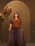 Plus Size 2 Piece Sets Woman Outfit Luxury Elegant Pleated Tops And Skirts For Women Casual Clothing Female African Prom Party