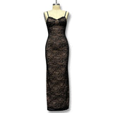 Women's Clothing 2025 New Lace Camisole Fashionable Temperament Dress Long Skirt Off Shoulder Slim Fit Dress Summer Dress Dress