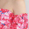 Elegant Floral Blouses For Women Sexy Backless Off Shoulder Crop Top Youth White Blouse Fashion Summer Women Clothing 2024