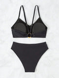 Sexy Woman Swimsuits 2025 Summer Swimwear Women's Bikinis for Female Two Pieces Beach Wear Solid Color Bikinis Set Bathing Suit