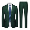 Men's Suits 2pcs Mens Business Suit Notch Lapel Blazer Formal Wedding Groom Pants Smart Casual Groom Tuxedos (Blazer+Pants)