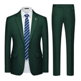 Men's Suits 2pcs Mens Business Suit Notch Lapel Blazer Formal Wedding Groom Pants Smart Casual Groom Tuxedos (Blazer+Pants)