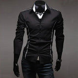 Mens Casual Shirts 2025 Single Breasted Men Slim Fit Dress Long Sleeve Shirts Soild Male Social Shirts Designer Chemise Homme
