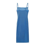 European and American style women's clothing for spring and summer, fashionable and sexy, slim fit, slit camisole dress for wome