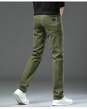 New Plus Size High End Casual Pants for Men's Straight Stretch Loose Mid High Waist Long Pants Brand Clothing Slim Jeans 28-44