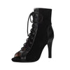 Lace-Up Sandals Heels 9CM Women's Shoes Summer 2024 Trend Black Sexy Peep Toe Boots Fashion Cloth Stilettos Jazz Dance Female