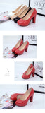 High Heels Shoes Women White Wedding Shoes Thick 10 CM Heels Fashion Party Pumps Footwear Black Red Round Zapatos De Mujer