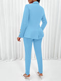 Three Piece Sets Women Pant Set Strapless Y2k Tops Full Sleeve Blazer Turn Down Collar Coats Long Pants High Waist Matching Sets