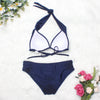 Women's Swimwear 2022 Push Up Bikini Two Pieces Swimsuits Halter Bandage Bathing Suits Sexy Thong Bikini Sets Summer Beach Wear