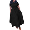 Elegant Party Dresses for Woman 2024 Round Neck Short Sleeve Sashes Ankle Length Fashion Female Birthday Party Dinner Vestidos