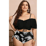 Plus Size Swimwear Women 2025 Swimsuit Tankini Black Big Large Chubby Summer Swimdress Bikini Beachwear Mujer Bathing Suit 4XL
