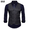 2025 Men's Formal Dress Vest Top Double Breasted Casual Tank Tops Solid Slim V-Neck Club Party Suits Vest Formal Waistcoat Men