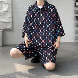 Plus Size Men's Shorts Sets Outfits 2 Piece Summer Tracksuit Short Sleeve Polo Shirt with Shorts Set Casual Sport Suit M-XXXXXL