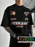 Mens Fashion Plus Size Racing Tshirt Casual Street Style Motorcycle Graphic Tees Breathable Loose 3D Short Sleeve Top Streetwear