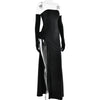 Mozision Strapless Backless Sexy Maxi Dress For Women Fashion Off-shoulder Sleeveless Floral High Split Evening Party Long Dress