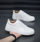 Men's Red Soled Casual Shoes Four Seasons Minimalist Board Shoe Mens Spring and Autumn Genuine Leather Sports Shoes Sneakers