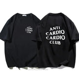 Men Clothes Plus Size Anti Cardio Club T Shirt Gym Life Letter Print T-Shirt  Tshirt for Women Oversize Male Tee Summer