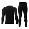 2-piece plus size men's fall/winter thermal underwear set fashion simple sleeve striped long-sleeved trousers casual pajamas set