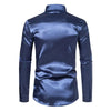 Nightclub Dress Red Satin Shirts Men Clothing Silk Like Long Sleeve Roupas Masculinas Mens Sexy Wedding Party Button Up Shirts
