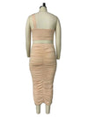 Two Piece Set for Women Summer Sets Outfits Sexy Crop Top and Midi Dress Elegant Dress Sets Plus Size Wholesale Dropshipping