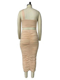 Two Piece Set for Women Summer Sets Outfits Sexy Crop Top and Midi Dress Elegant Dress Sets Plus Size Wholesale Dropshipping