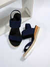 Women's Shoes 2025 Hot Sale Elastic Band Women's Sandals Summer Open Toe Solid Color Wedge Beach Shoes Ladies Platform Sandals