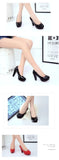 High Heels Shoes Women White Wedding Shoes Thick 10 CM Heels Fashion Party Pumps Footwear Black Red Round Zapatos De Mujer