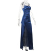 Women's Party Long Dresses Party Sexy Slim Fit Slit Satin Suspender Evening Dress Maxi Dress Sexy Female  Robe Vestidos